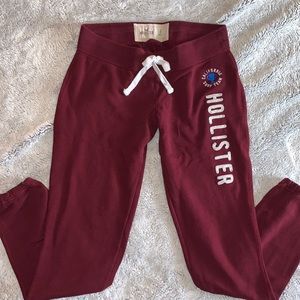 Burgundy Hollister Joggers